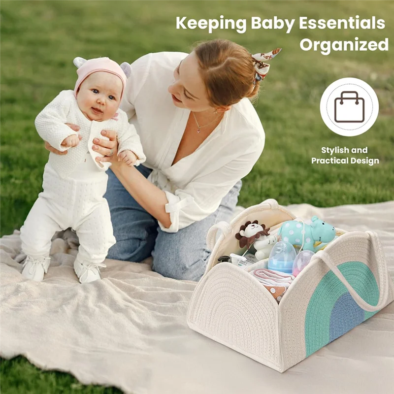Baby Diaper Organizer Basket for Diapers and Wipes Newborn Essentials