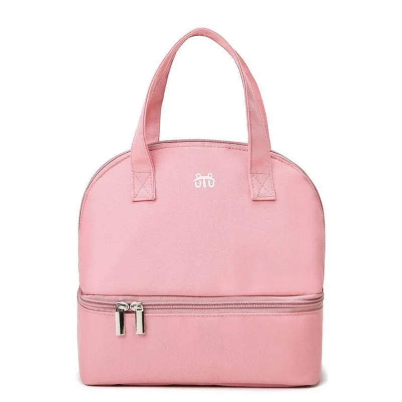 Fashion Insulated Double-Layer Mommy Bag Large Capacity Travel Handbag