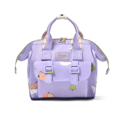 Cartoon Capybara Mommy Diaper Bag Lightweight Portable Baby Care Backpack