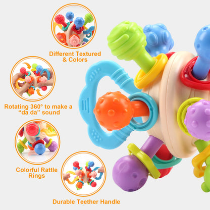 Baby Manhattan Silicone Rattle Ball Teether 0-12 Months