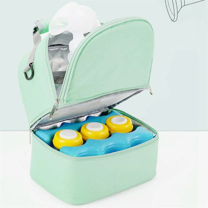 Fashion Insulated Double-Layer Mommy Bag Large Capacity Travel Handbag
