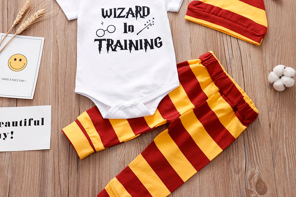 Baby Summer Set 3PCS Romper Pants Hat 0-2Y