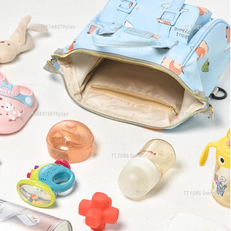 Cartoon Capybara Mommy Diaper Bag Lightweight Portable Baby Care Backpack