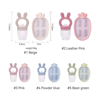 Baby Rabbit Silicone Fruit Feeder BPA-Free Baby Food Feeder Nursing Feeding Set