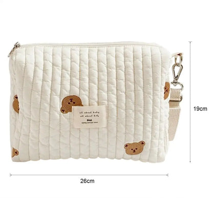 Portable Quilted Stroller Baby Diaper Caddy Organizer Bag