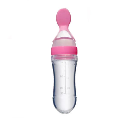 Mushy Food Feeder Spoon Press-Type Baby Puree & Juice Feeding Bottle Spoon Infant Nipple Utensils