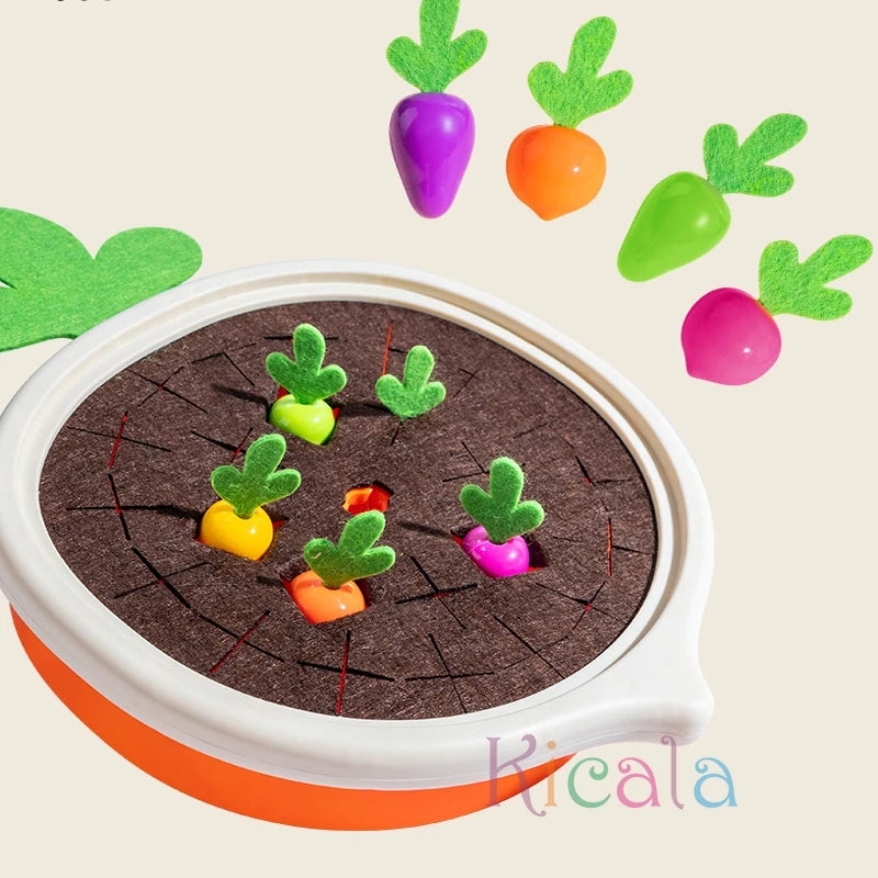 Montessori Toddler Educational Toys Colorful Shape Pull Carrot Counting Learning Set