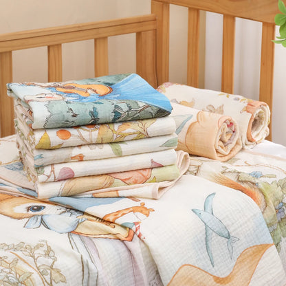 Newborn Baby Bath Towel Pure Cotton Gauze Soft Absorbent Blanket