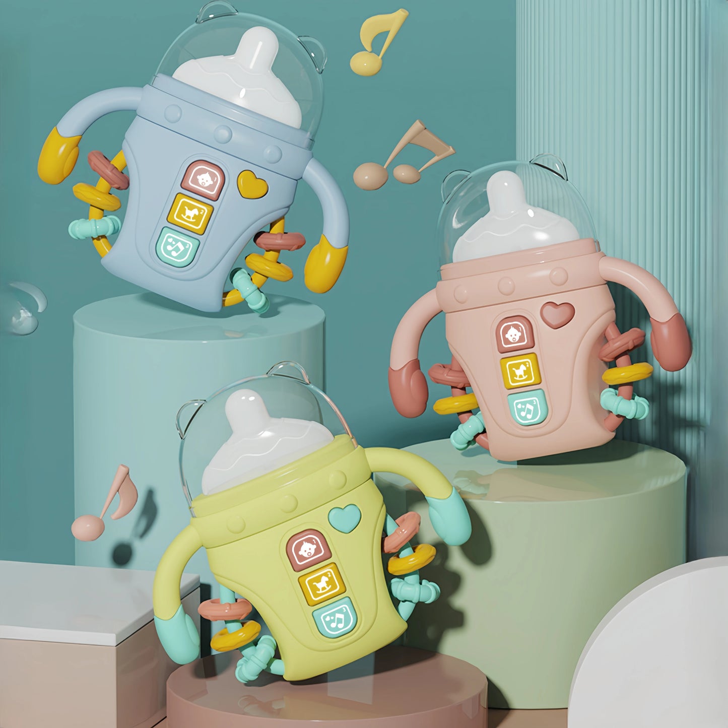Electronic Baby Bottle Rattle Musical Toy with Songs and Words 18+ Months