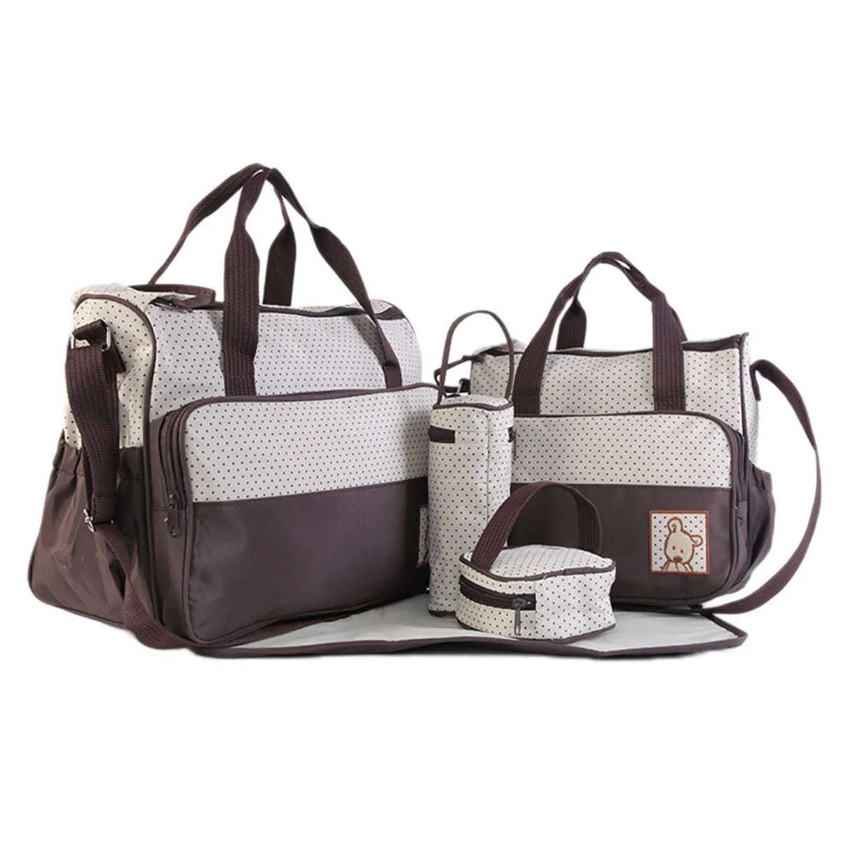Five-Piece Mommy Diaper Bag One-Shoulder Multi-Functional Bag