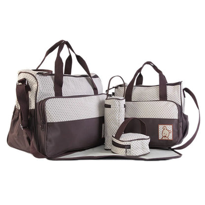 Five-Piece Mommy Diaper Bag One-Shoulder Multi-Functional Bag