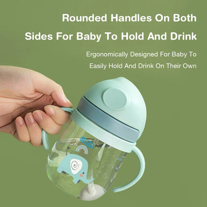 250ml Baby Feeding Cup with Straw Animal Design Kids Training Bottle BPA Free