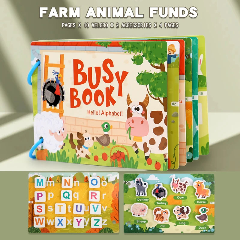 Montessori Baby Busy Book Early Learning Educational Toy