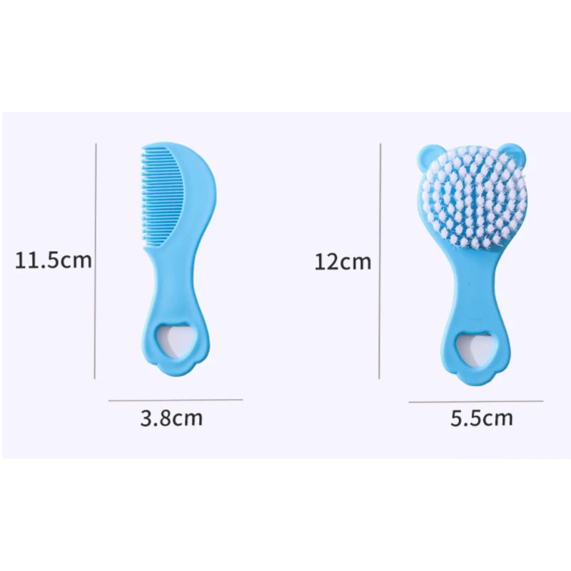 Baby Hair Brush and Comb Set Soft Bristles Cartoon Design