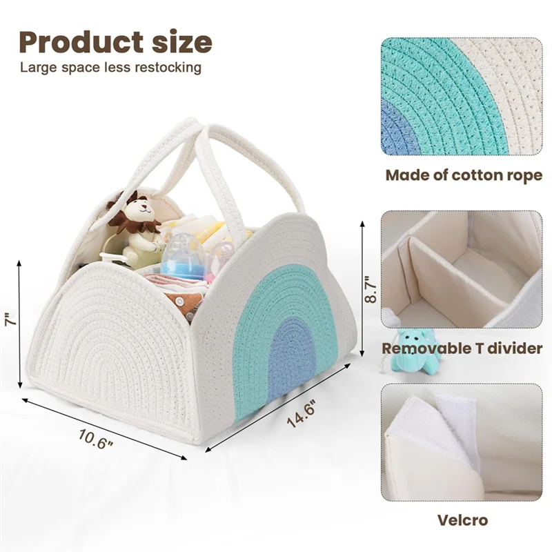 Baby Diaper Organizer Basket for Diapers and Wipes Newborn Essentials