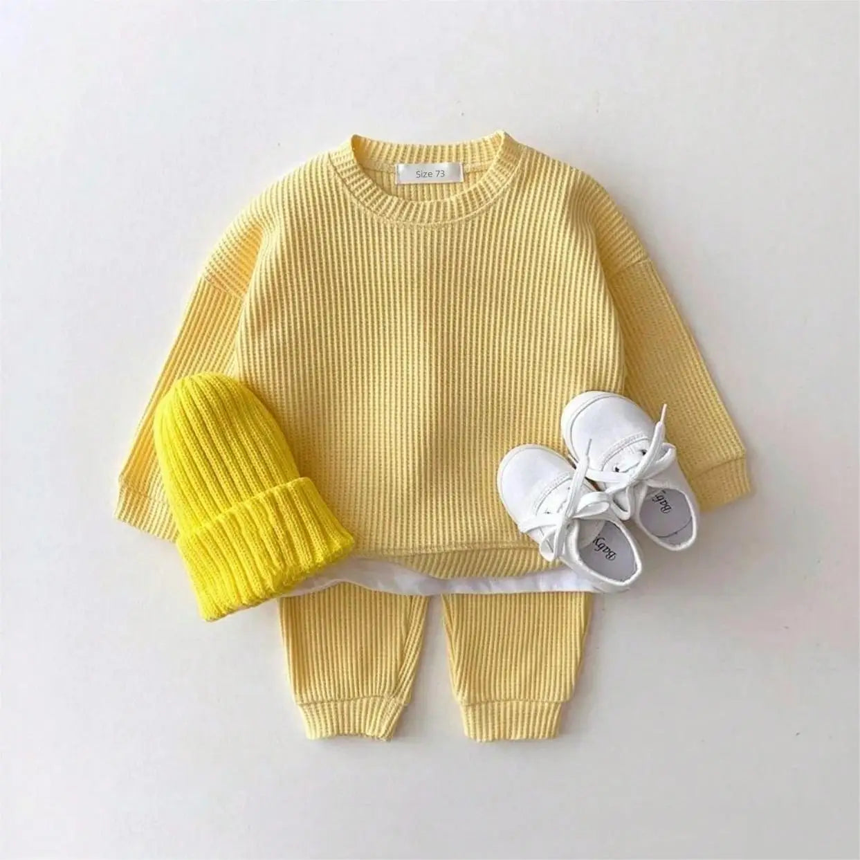 Baby Girls Autumn Cotton Knitting 2PCS Set Tops + Pants Kids Tracksuit