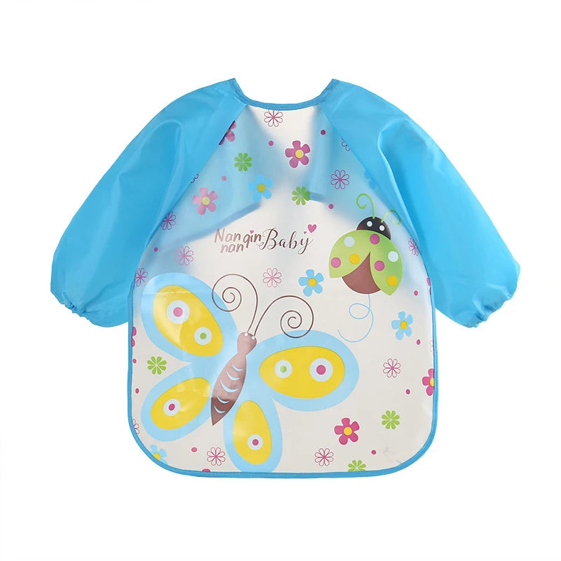 0-3 Years Baby EVA Waterproof Long Sleeve Feeding Bib Cartoon Pattern