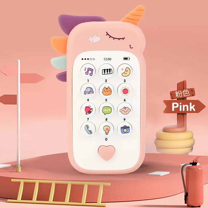 Baby Music Phone Toy with Teether Early Education Infant Telephone