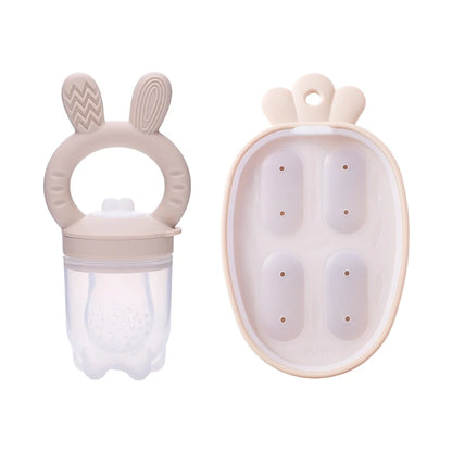 Baby Rabbit Silicone Fruit Feeder BPA-Free Baby Food Feeder Nursing Feeding Set