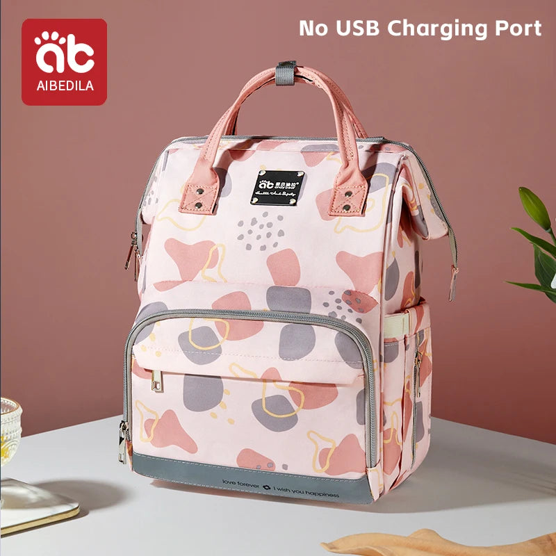 AIBEDILA Waterproof Baby Diaper Bag Backpack Large Capacity Mommy Travel Bag