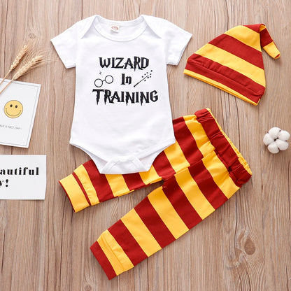 Baby Summer Set 3PCS Romper Pants Hat 0-2Y