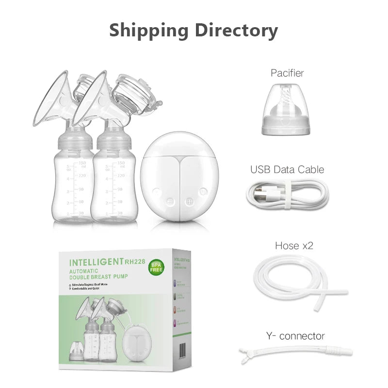 Electric Double Breast Pump USB BPA Free Feeding Set
