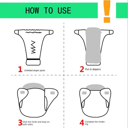 Reusable Adjustable Baby Cloth Diaper Leak-Proof 0–12 Months