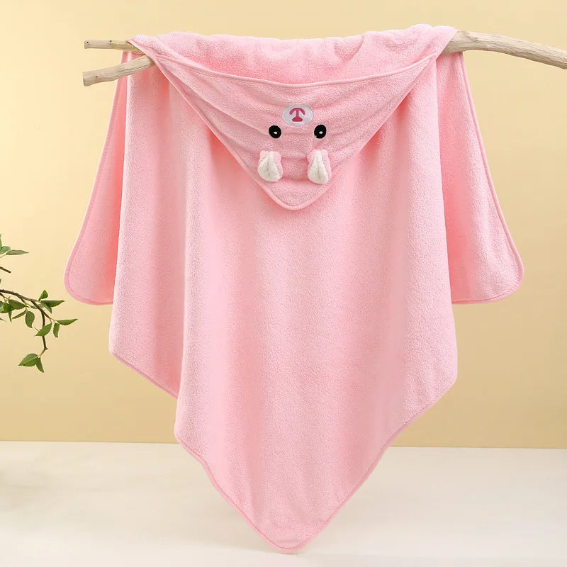 Cute Baby Bath Towel Soft Absorbent Swaddle Wrap Blanket