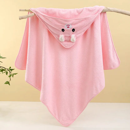 Cute Baby Bath Towel Soft Absorbent Swaddle Wrap Blanket