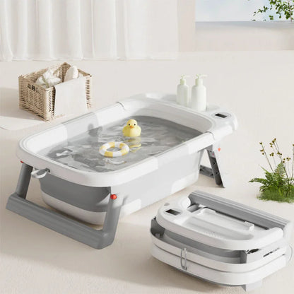 Baby Bathtub with Soft Cushion & Thermometer Newborn to Toddler 0-36 Months