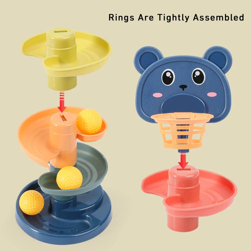 Montessori Baby Rolling Ball Track Toy 0-36M Early Education Sensory Game