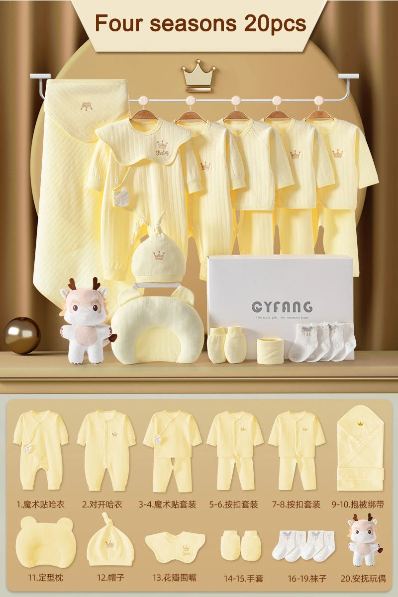Newborn Baby Clothing 15-20PCS 0-3M 100% Cotton Unisex Infant Boys Girls Set