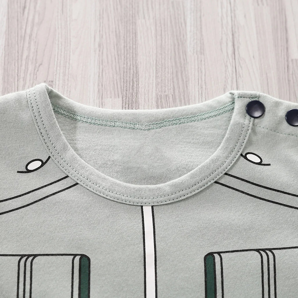 Newborn Anime Cotton Jumpsuit Soft Summer Short Sleeve Baby Romper 0-18 Months