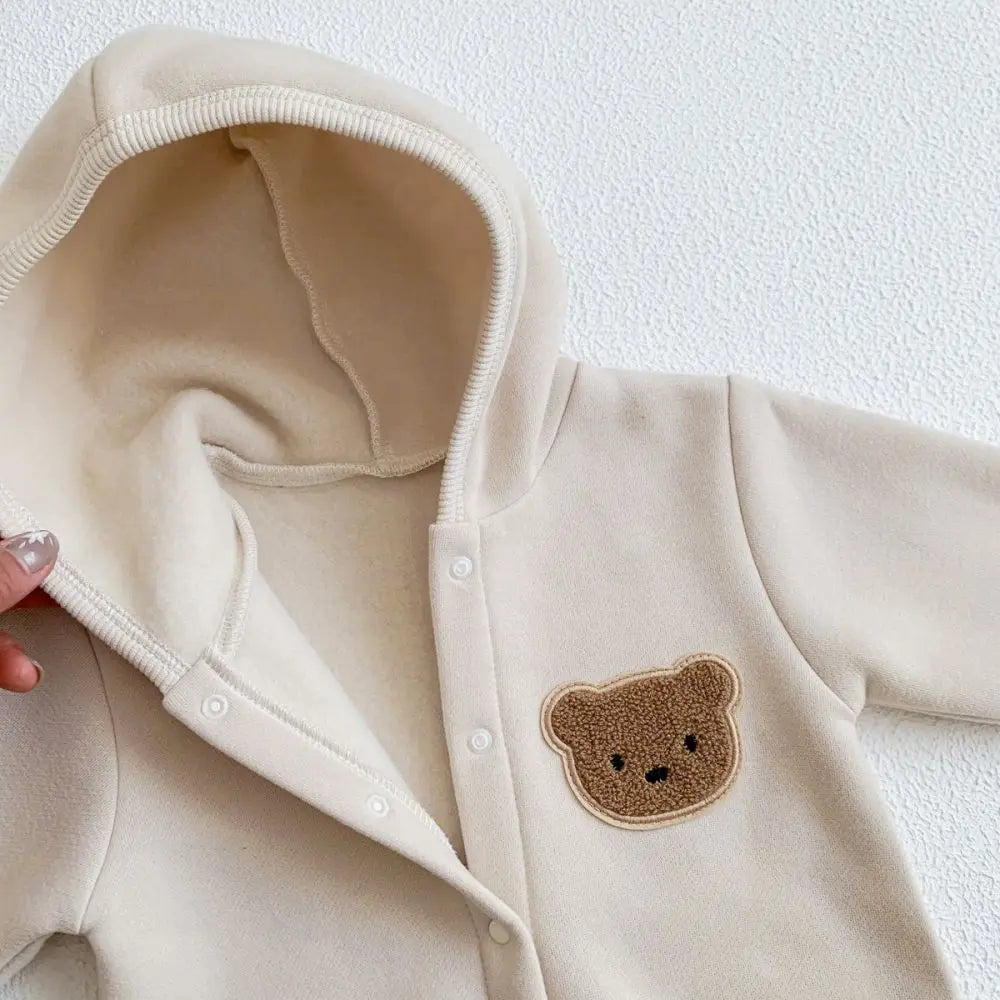 Winter Baby Romper Boys Girls Cotton Cartoon Bear Bodysuit 0-24M