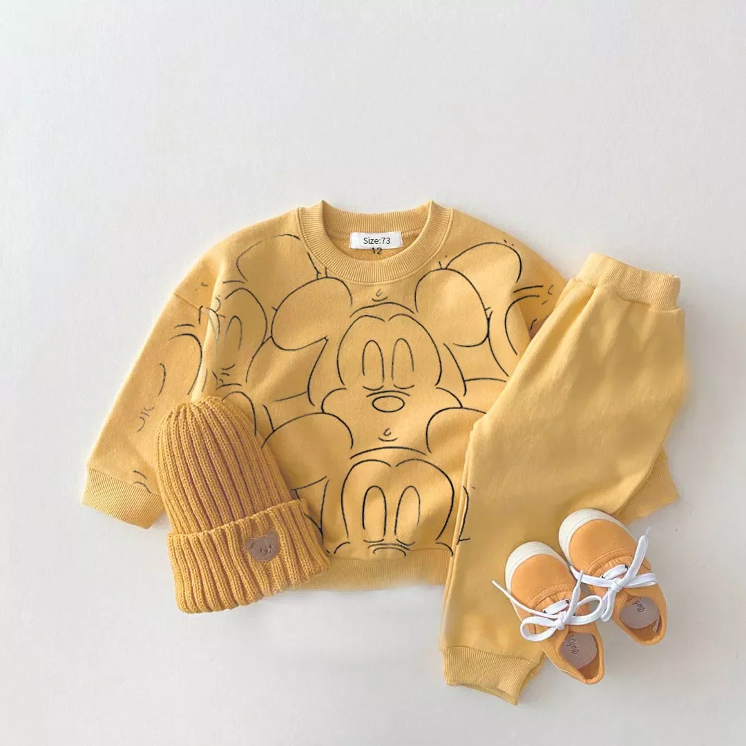 Baby Summer Cartoon Tracksuit T-Shirt+Shorts Boys Girls Set