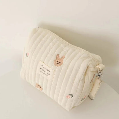 New Mommy Diaper Bag Cute Embroidery Zipper Travel Stroller Bag