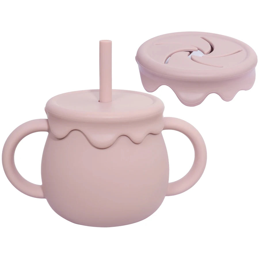 Baby Feeding Sippy Cup Portable Drinkware Snack & Solid Food Container