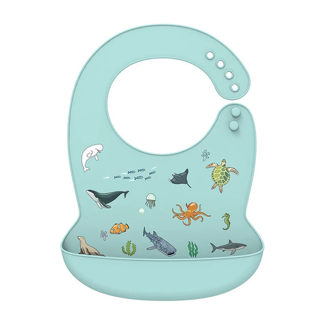 Silicone Baby Bib Waterproof Adjustable Feeding Apron