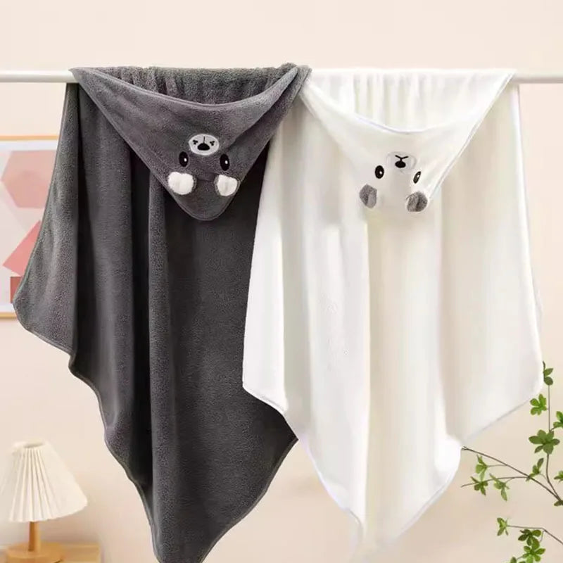 Cute Baby Bath Towel Soft Absorbent Swaddle Wrap Blanket