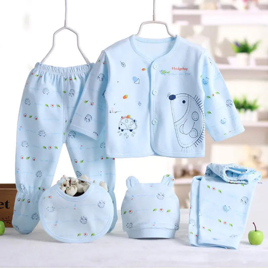 Newborn Baby Cotton 5PCS Boys Girls Clothing Set