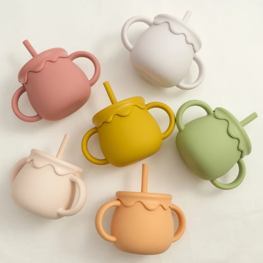 Baby Feeding Sippy Cup Portable Drinkware Snack & Solid Food Container