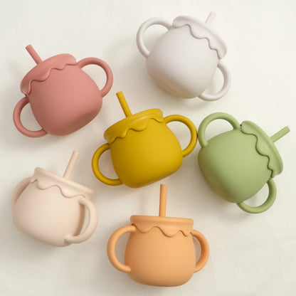 Baby Feeding Sippy Cup Portable Drinkware Snack & Solid Food Container