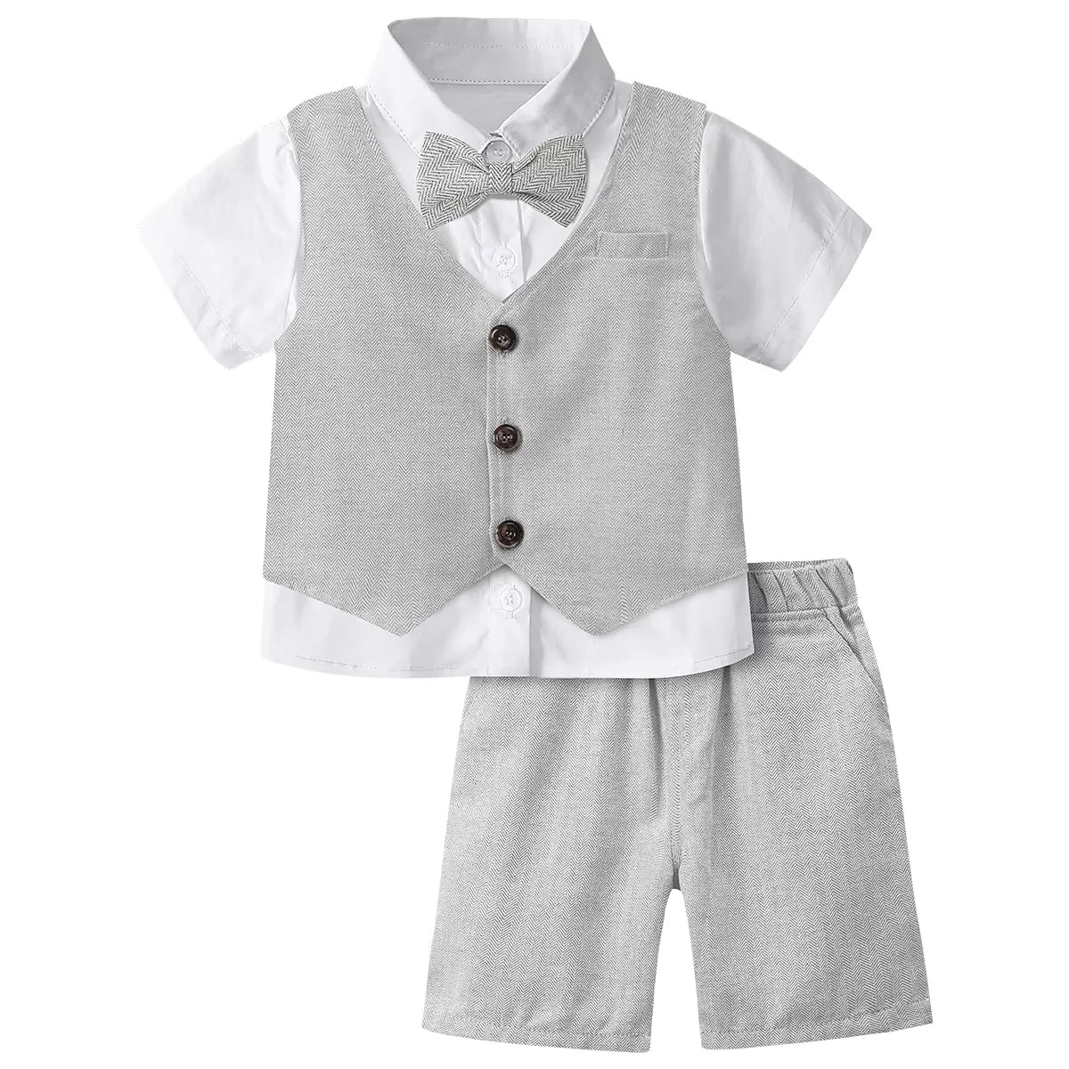 Baby Boy 3PCS Wedding Party Suit Set Cotton Toddler Outfit
