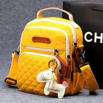 Portable Canvas Crossbody Baby Diaper Bag Large Capacity Backpack
