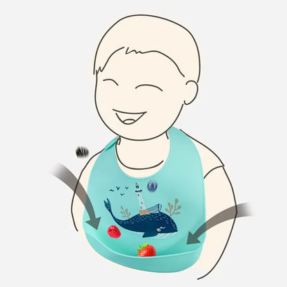 Silicone Baby Bib Waterproof Adjustable Feeding Apron