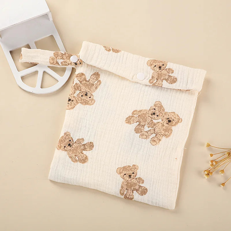 Printed Cotton Diaper Bag Multi-Functional Mommy Handbag