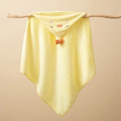 Toddler Bathrobe Hooded Infant Swaddle Coral Fleece Towel Blanket