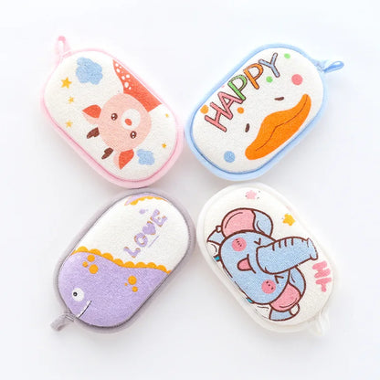 Baby Bath Brushes Sponge Cartoon Newborn Bath Towel Baby Care
