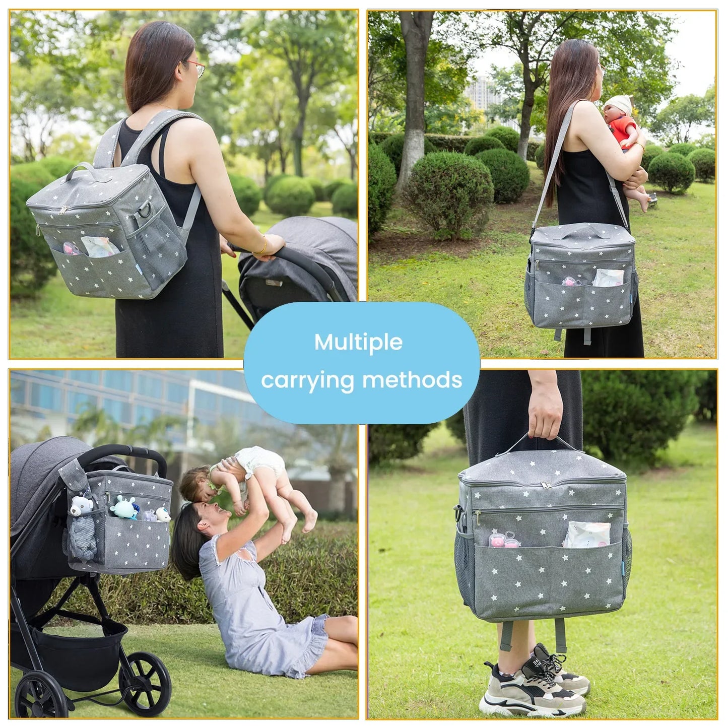 Baby Stroller Diaper Bag Large Capacity Mummy Organizer Backpack