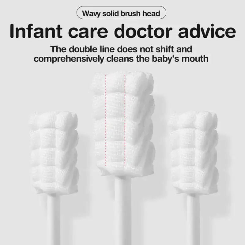 30/60 Pcs Baby Oral Cleaning Stick Disposable Newborn Oral Care Toothbrush